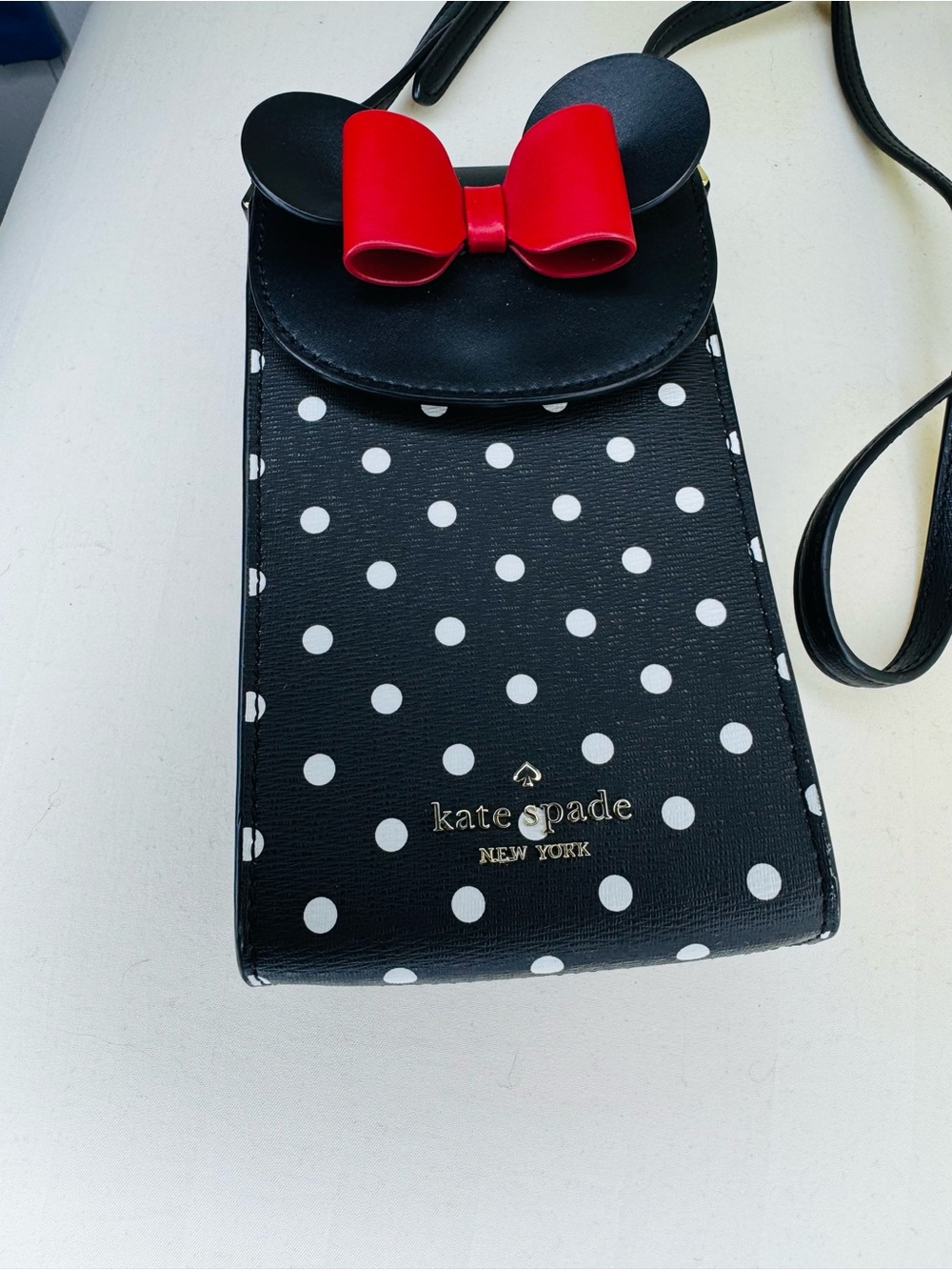 Kate Spade Polka Dot Crossbody Bag with Red Bow